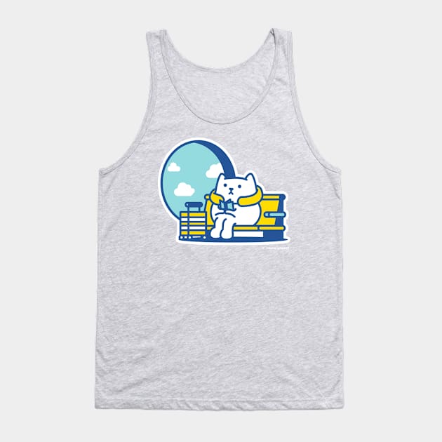 Airport Cat Illustration Tank Top by meowproject